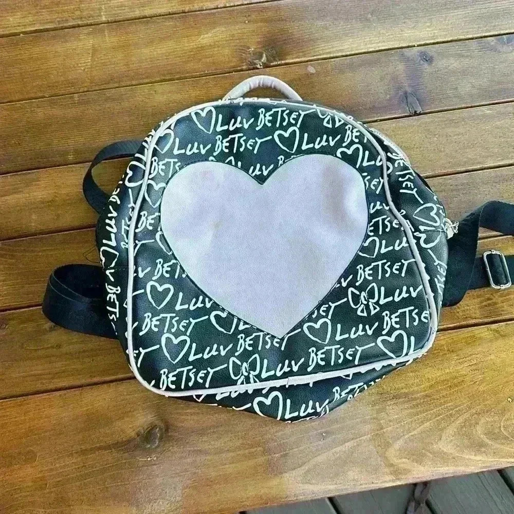 Betsy Johnson Pink and Black Back Pack